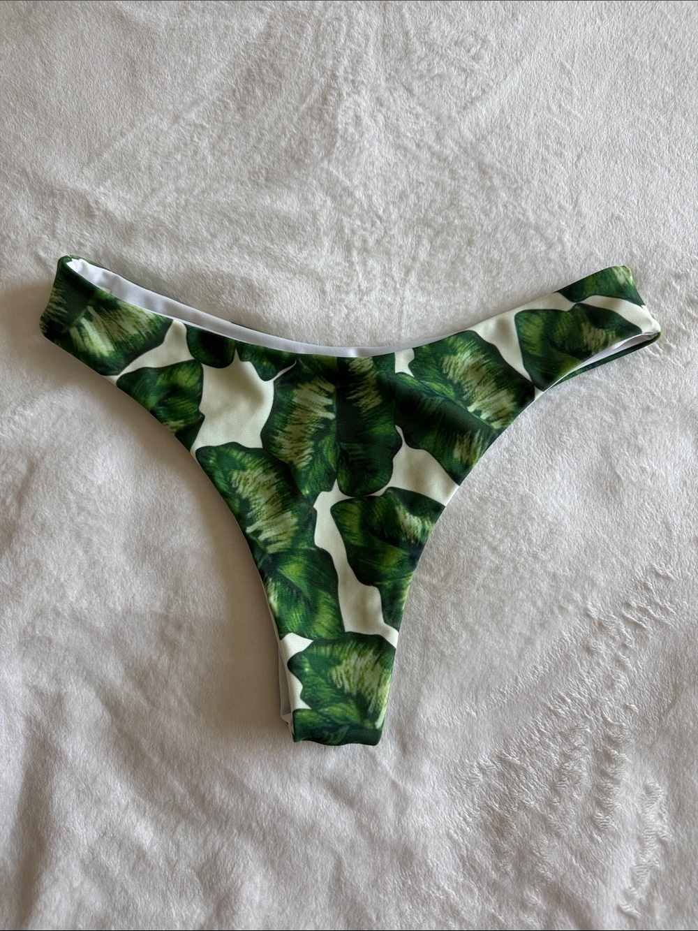 Green Leaf Print Bikini Bottom